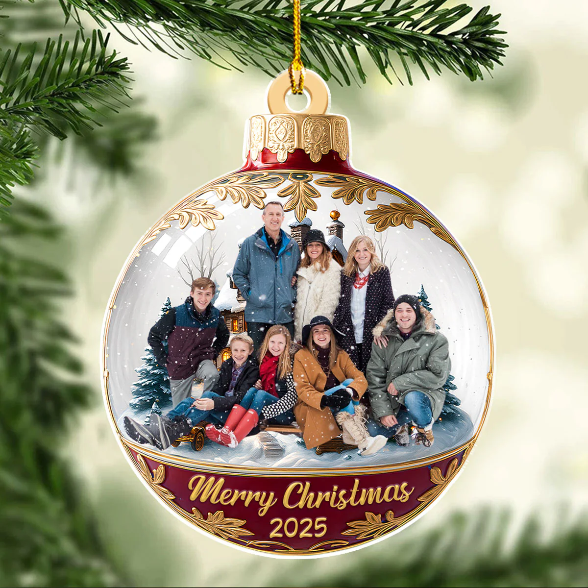 Our Family Photo - Personalized Custom Acrylic Ornament - Image 3