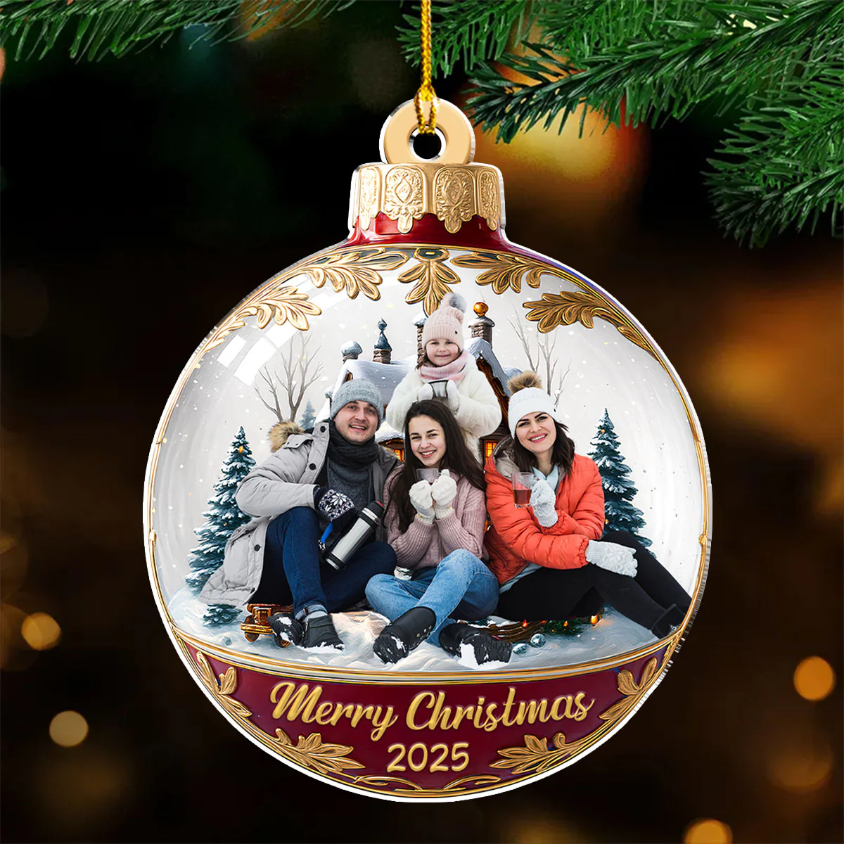 Our Family Photo - Personalized Custom Acrylic Ornament - Image 4