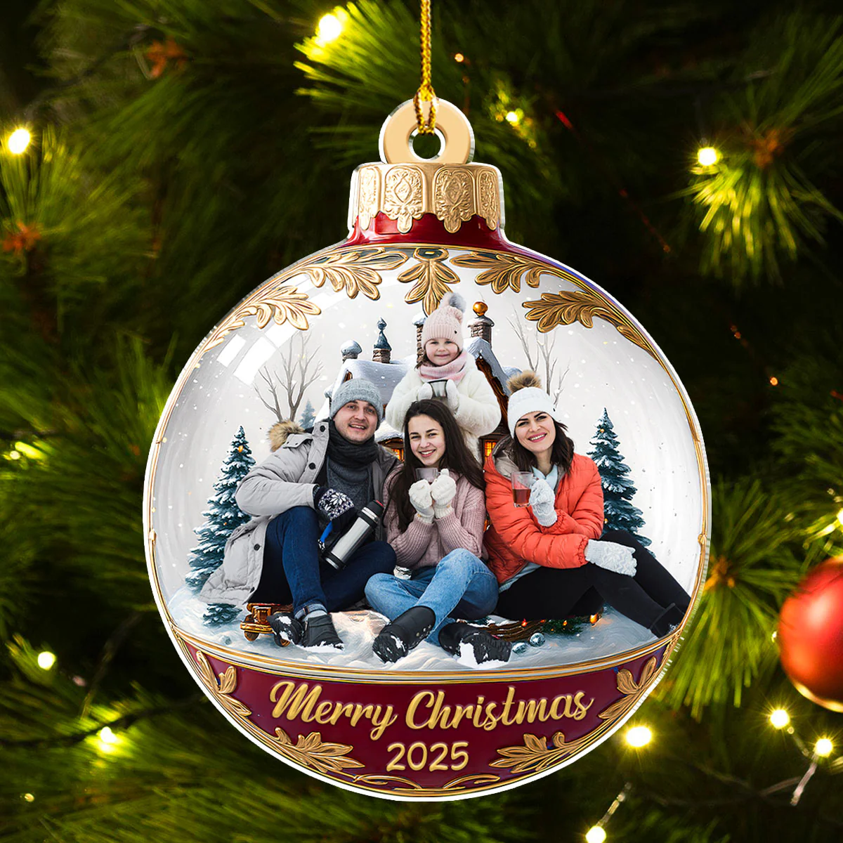 Our Family Photo - Personalized Custom Acrylic Ornament - Image 5