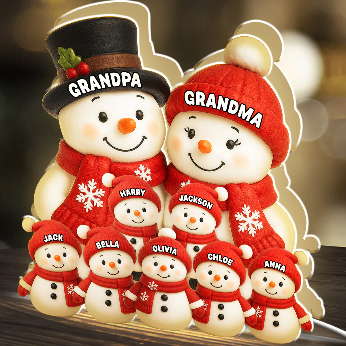 Our Family Snow - Personalized Light Box - Image 7