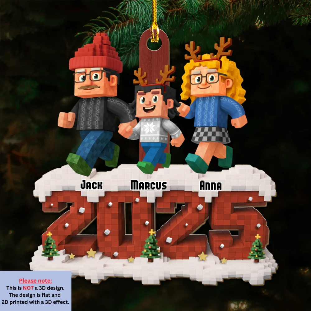 Our Family Square - Personalized Custom Wood Ornament - Image 5