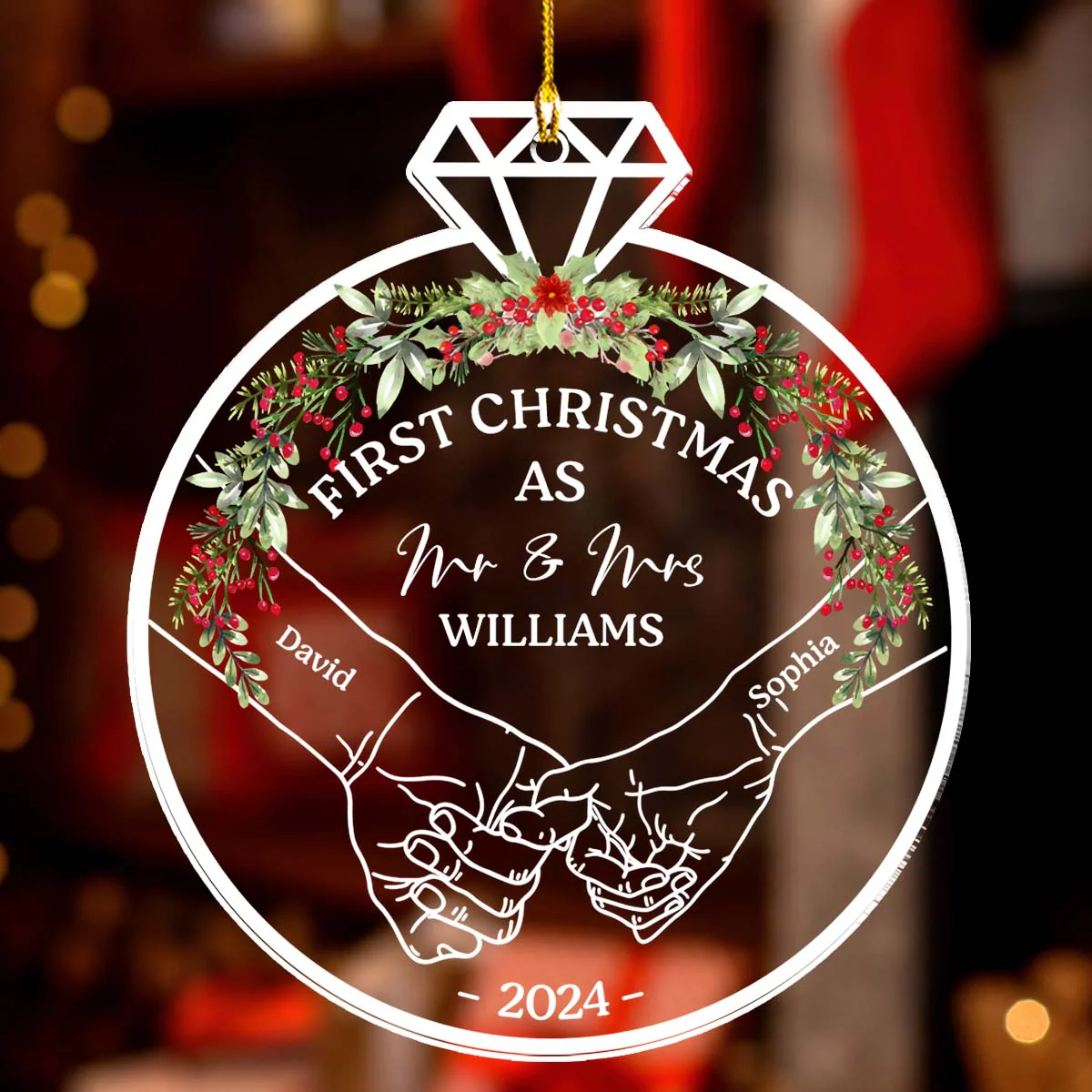 Our First Christmas 2024 - Personalized Custom Acrylic Ornament - Image 3