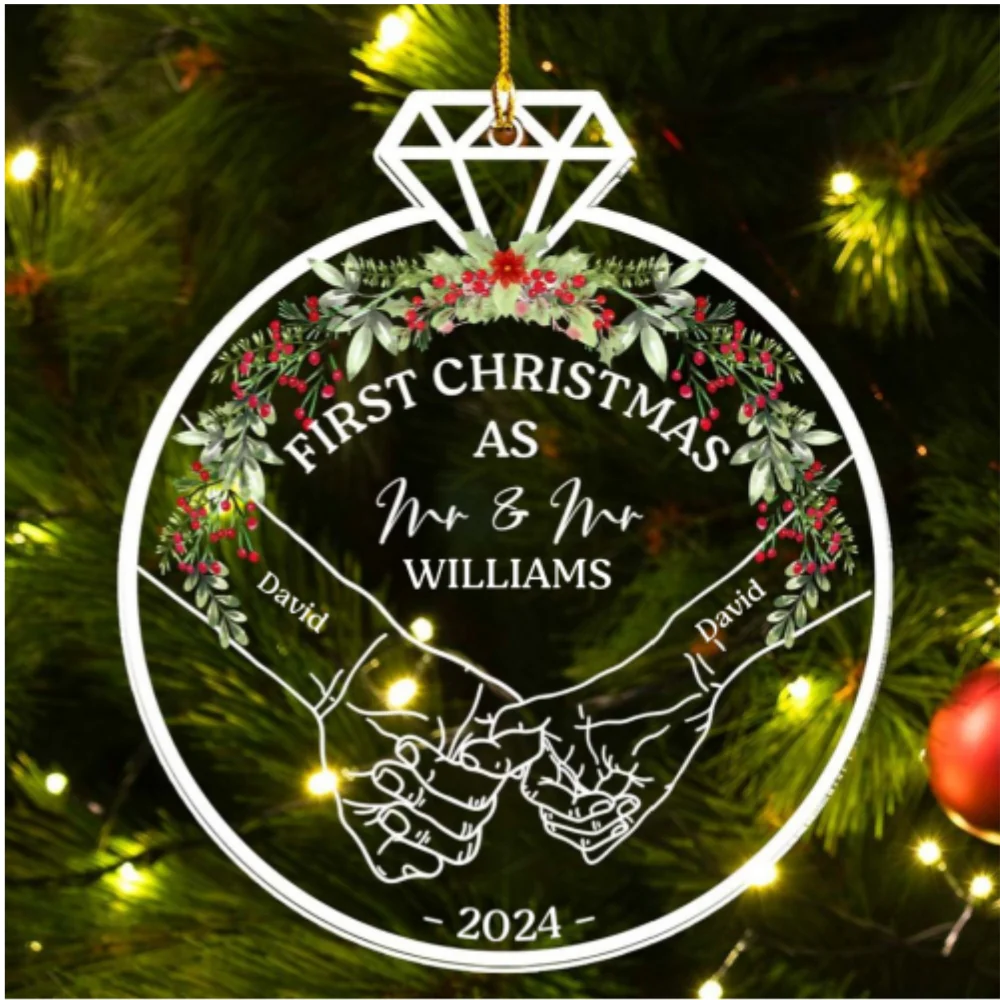 Our First Christmas 2024 - Personalized Custom Acrylic Ornament - Image 6