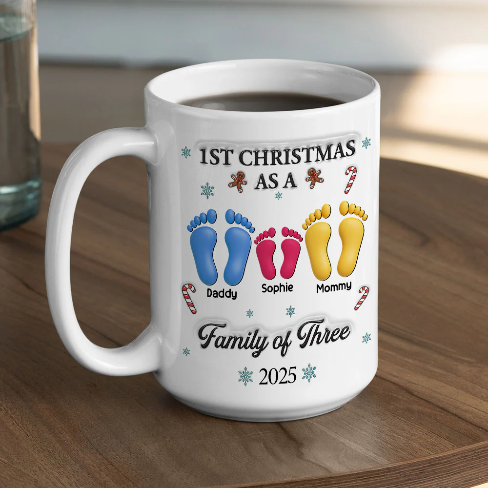 Our First Christmas - Personalized Custom 3D Effect Coffee Mug - Image 4