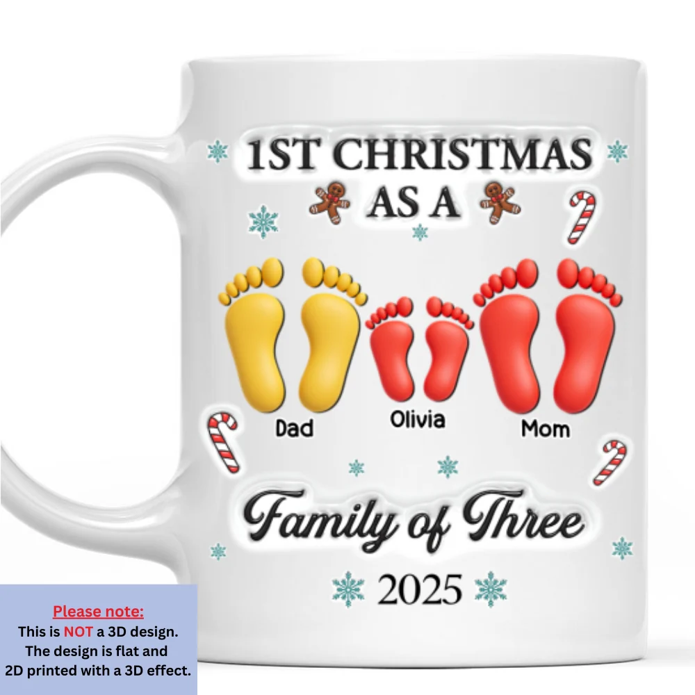 Our First Christmas - Personalized Custom 3D Effect Coffee Mug - Image 6