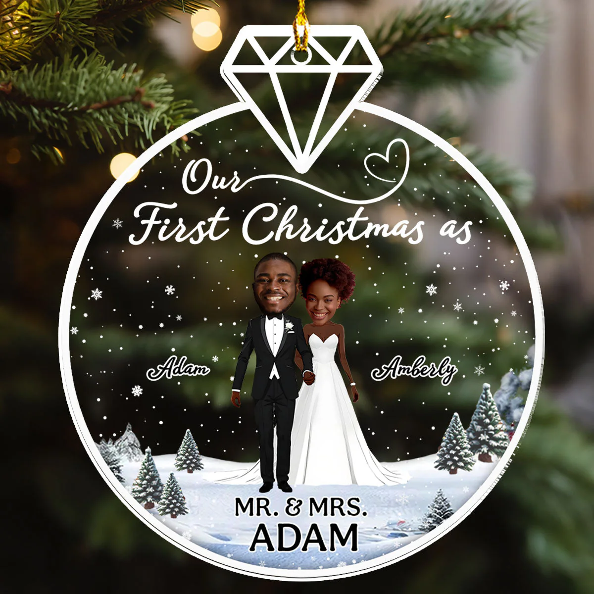 Our First Christmas - Personalized Custom Acrylic Ornament - Image 3