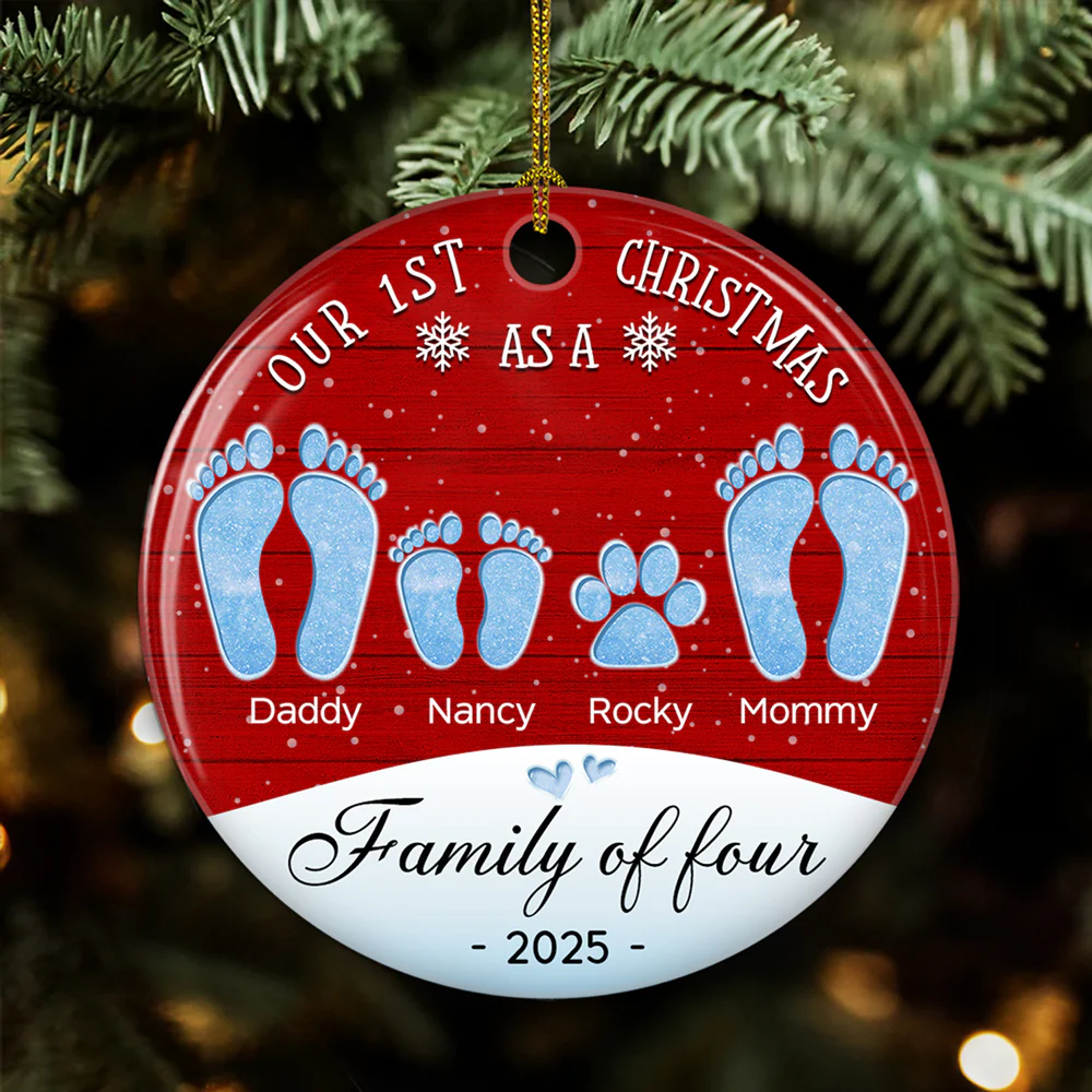 Our First Christmas - Personalized Custom Ceramic Ornament - Image 2