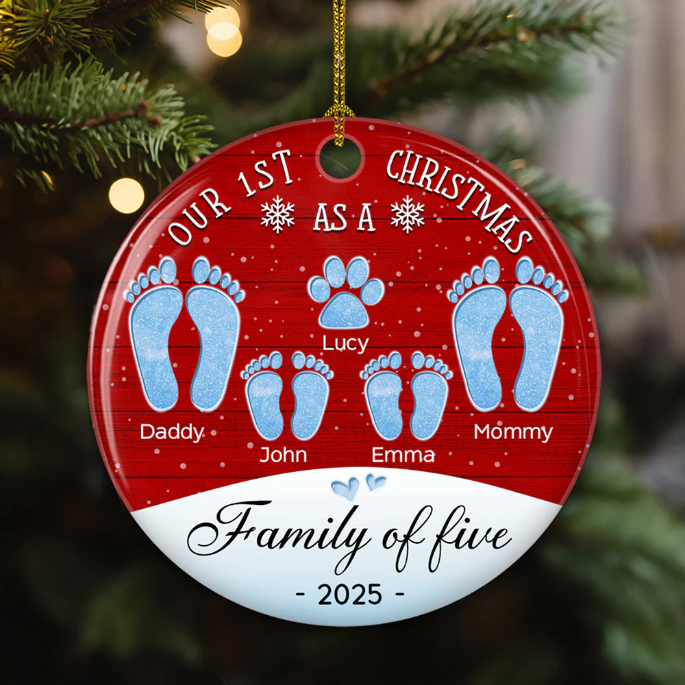 Our First Christmas - Personalized Custom Ceramic Ornament - Image 4