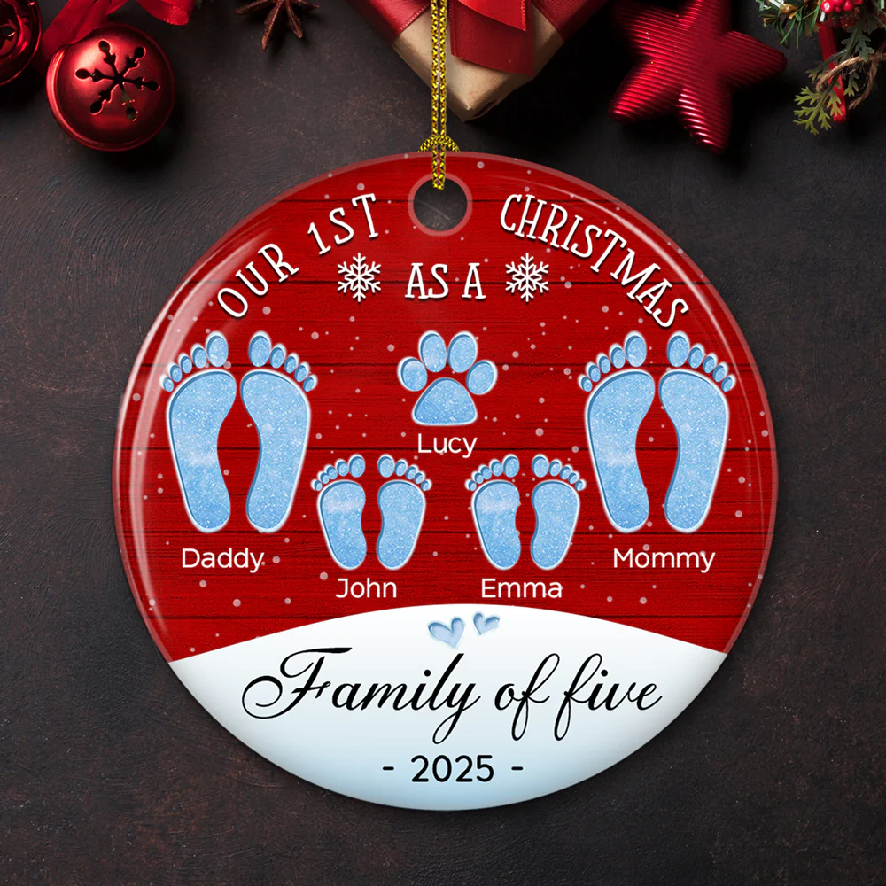 Our First Christmas - Personalized Custom Ceramic Ornament - Image 5
