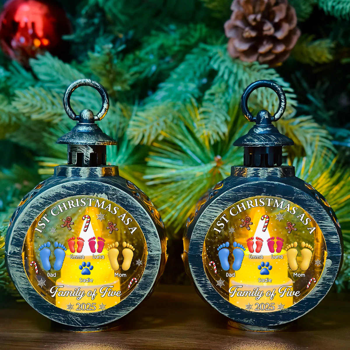 Our First Christmas - Personalized Custom Christmas Lantern - Image 2