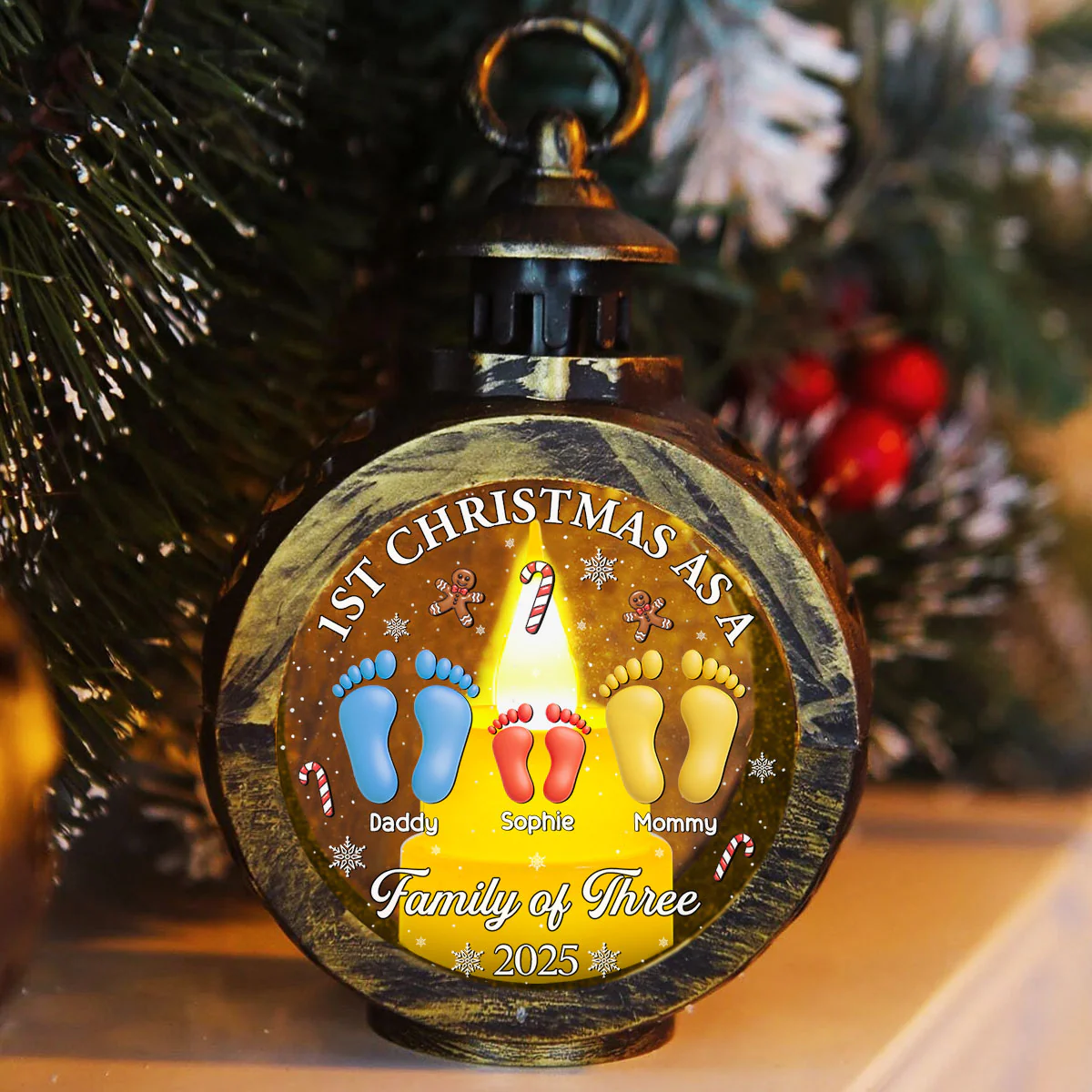 Our First Christmas - Personalized Custom Christmas Lantern - Image 5