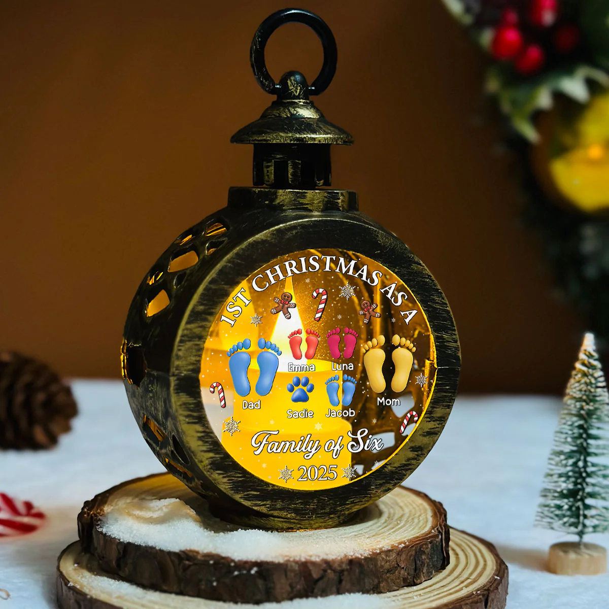 Our First Christmas - Personalized Custom Christmas Lantern - Image 8