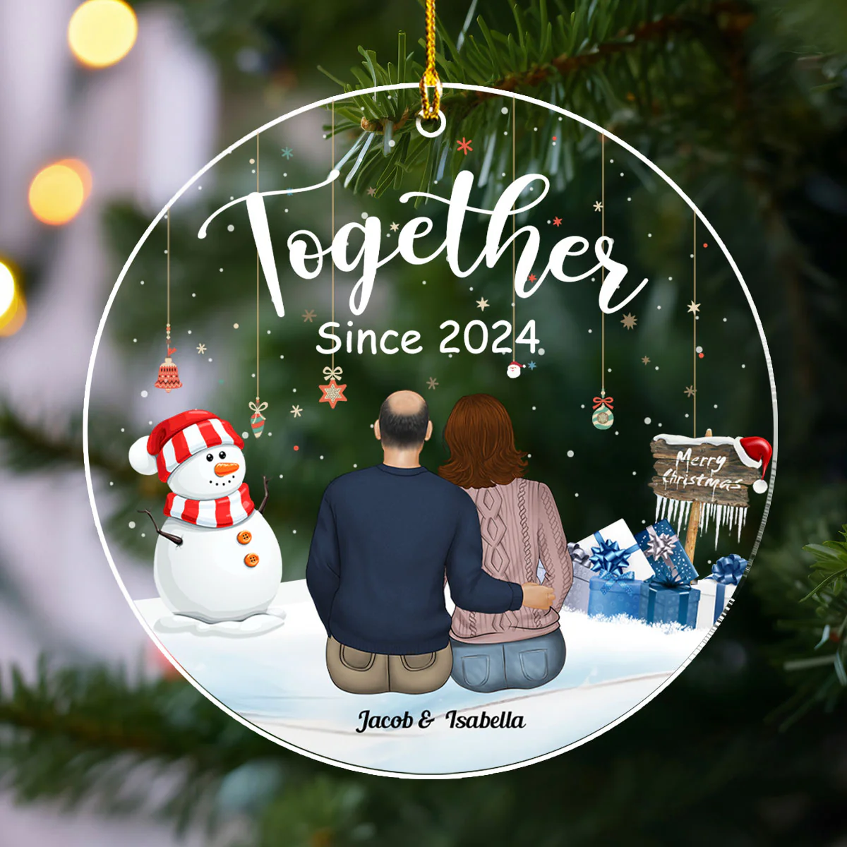 Our First Christmas Together - Personalized Custom Acrylic Ornament - Image 3