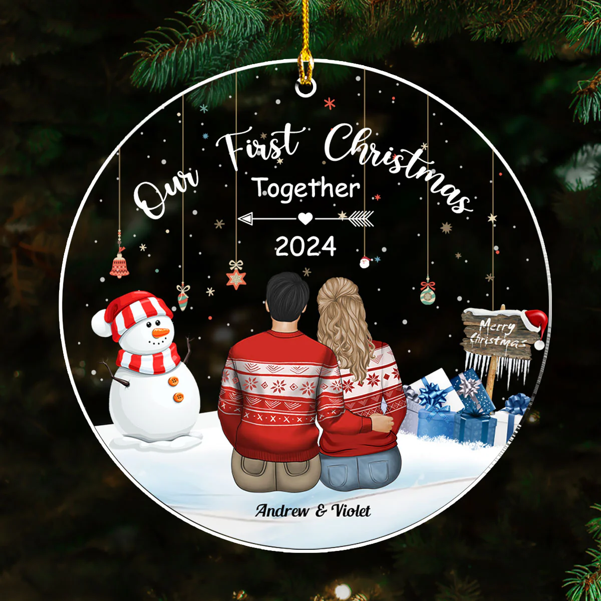 Our First Christmas Together - Personalized Custom Acrylic Ornament - Image 6