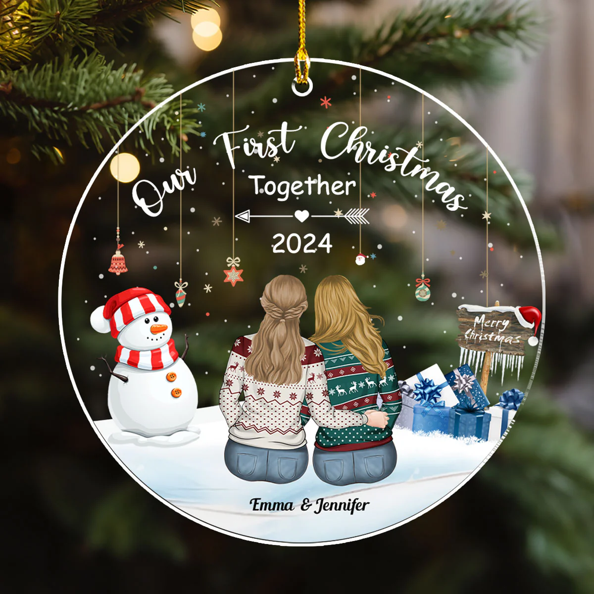 Our First Christmas Together - Personalized Custom Acrylic Ornament - Image 7