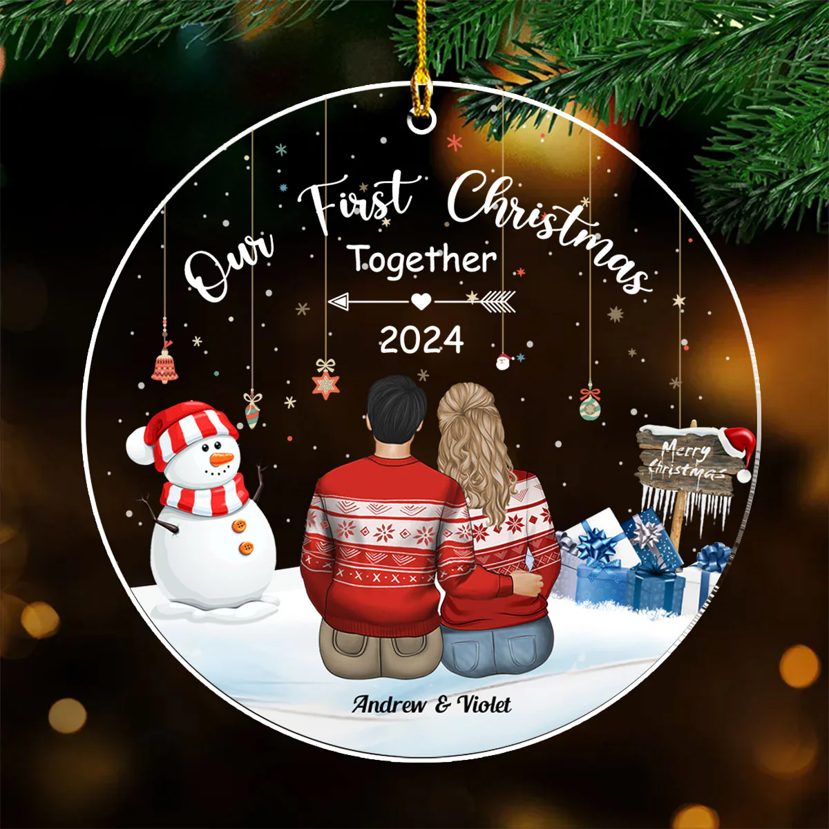 Our First Christmas Together - Personalized Custom Acrylic Ornament - Image 9