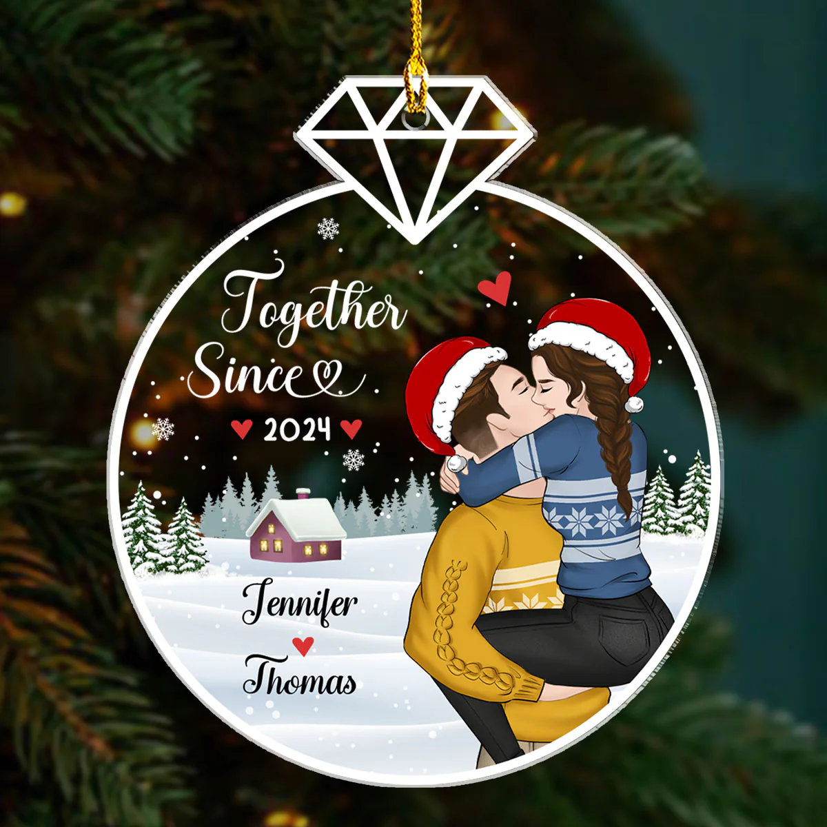 Our First Christmas Together - Personalized Custom Acrylic Ornament - Image 3