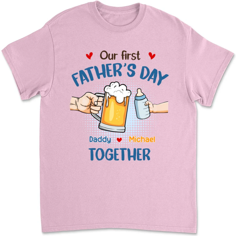 Our First Father Day Cheer - Personalized Custom T-shirt And Onesie - Image 7