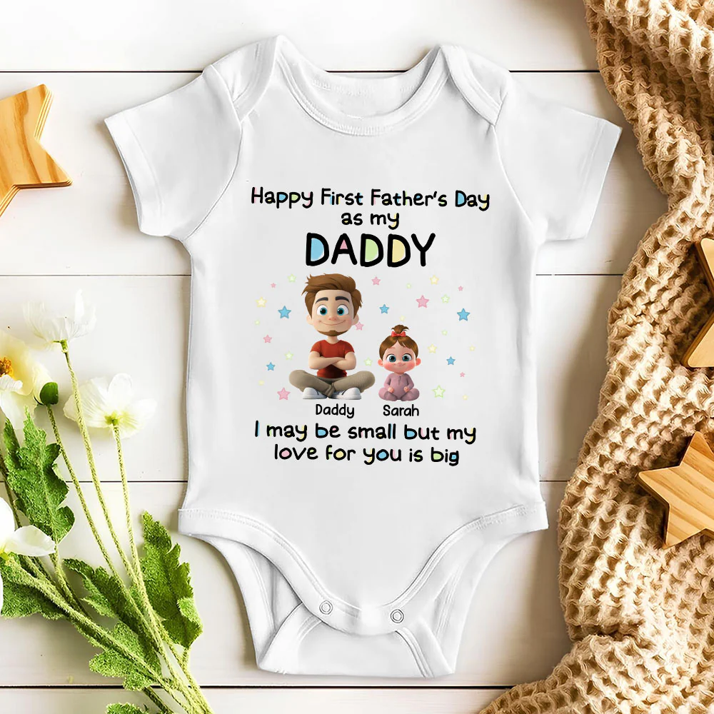 Our First Father Day - Personalized Custom Baby Onesie - Image 3