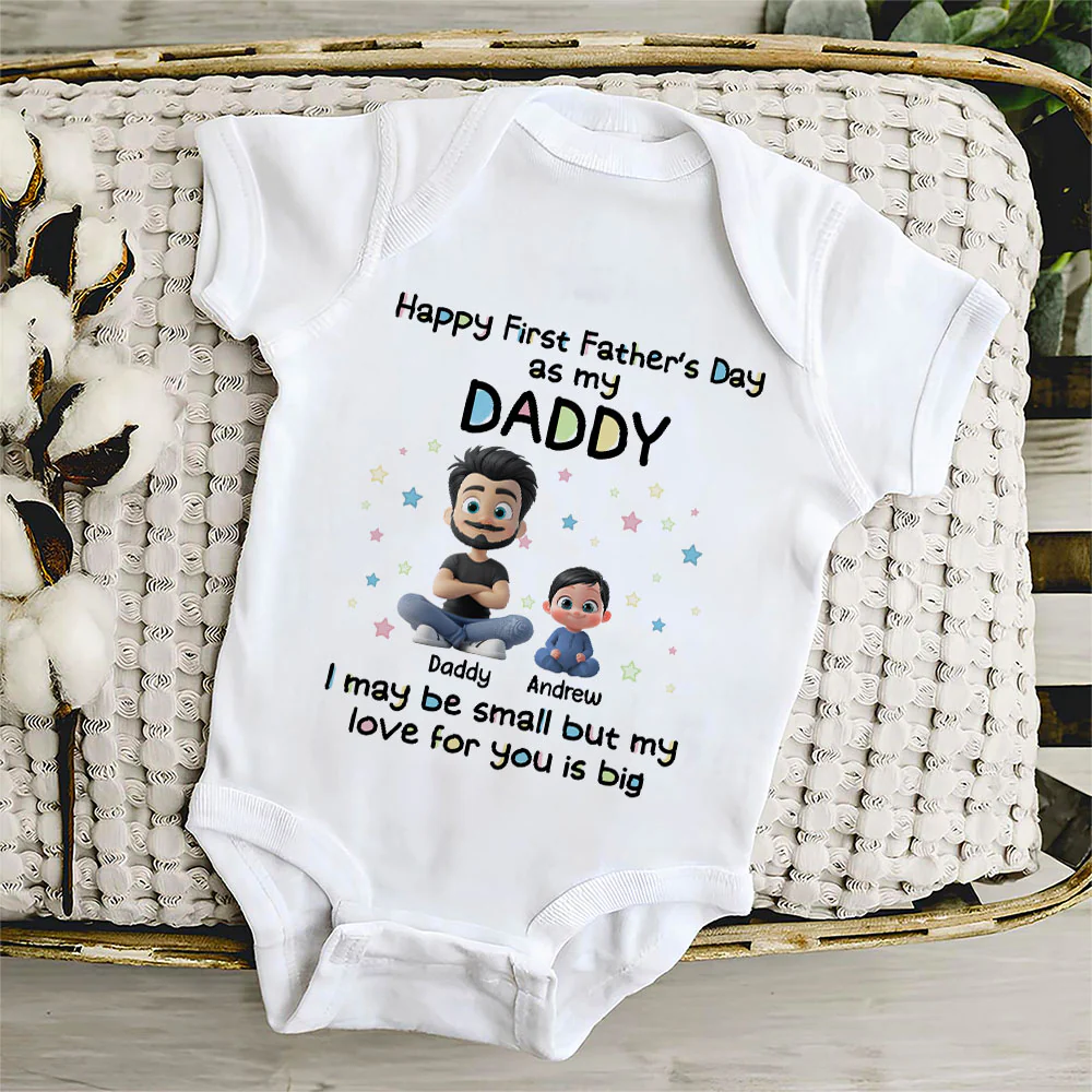 Our First Father Day - Personalized Custom Baby Onesie - Image 5