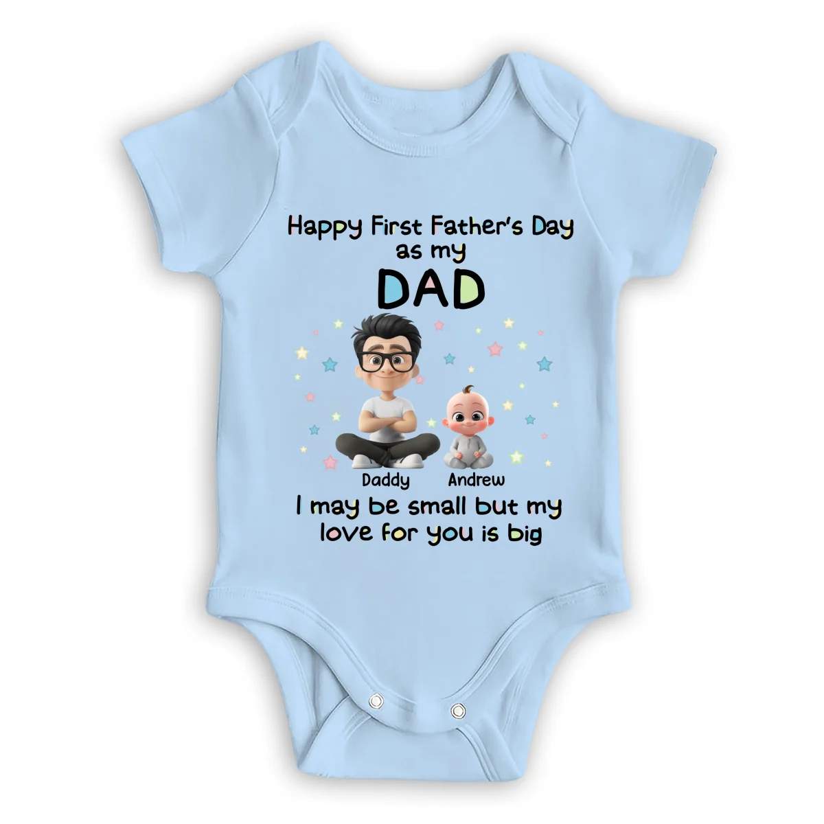 Our First Father Day - Personalized Custom Baby Onesie - Image 8