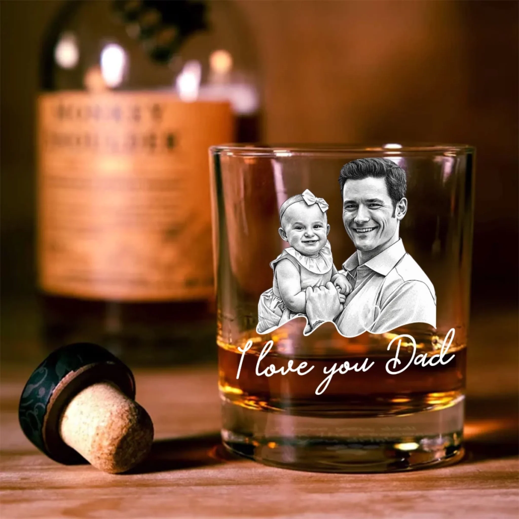 Our First Father Day Together - Personalized Custom Engraved Whiskey Glass - Image 5