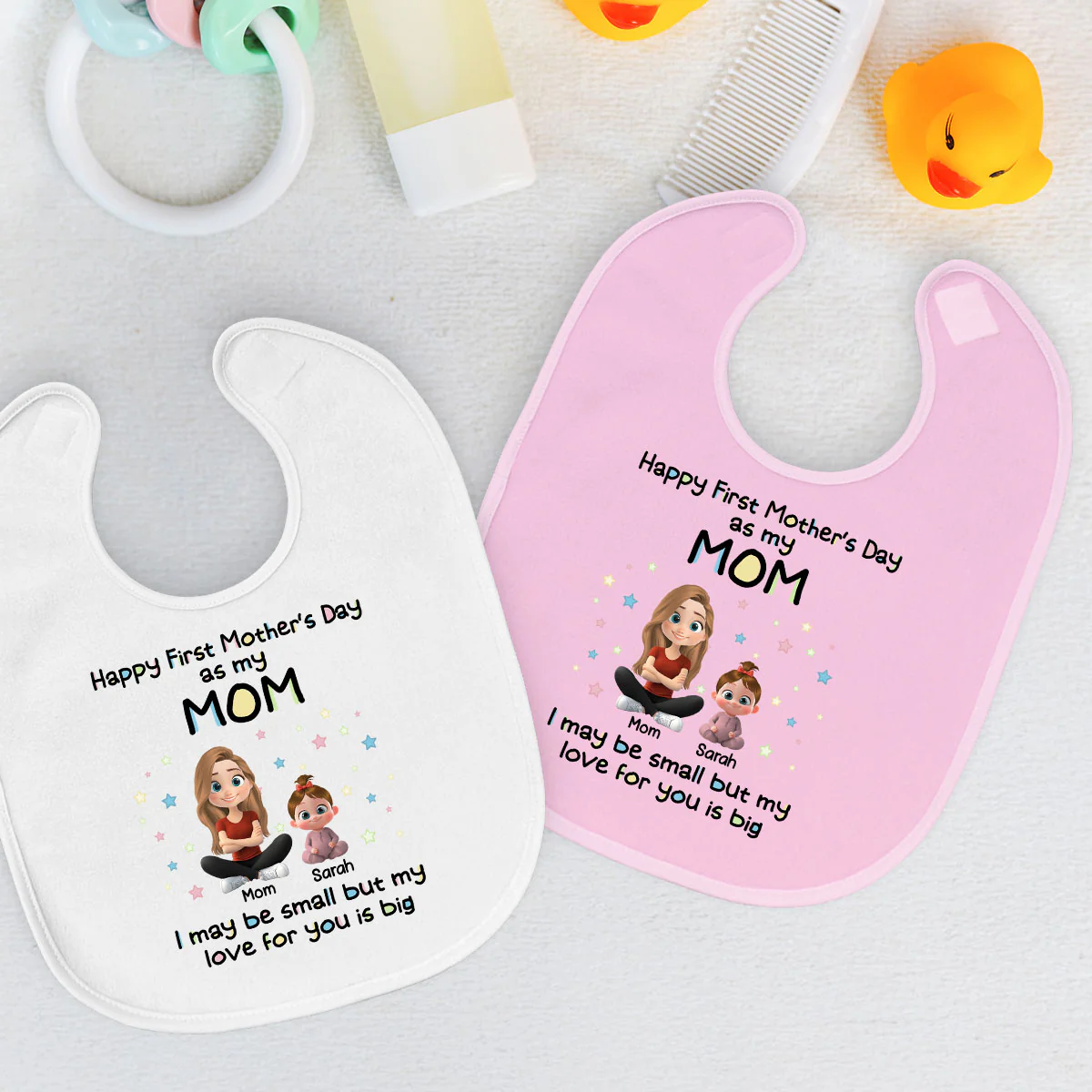 Our First Mother Day - Personalized Custom Baby Bib - Image 3