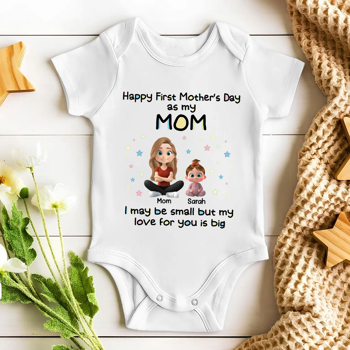 Our First Mother Day - Personalized Custom Baby Onesie - Image 3