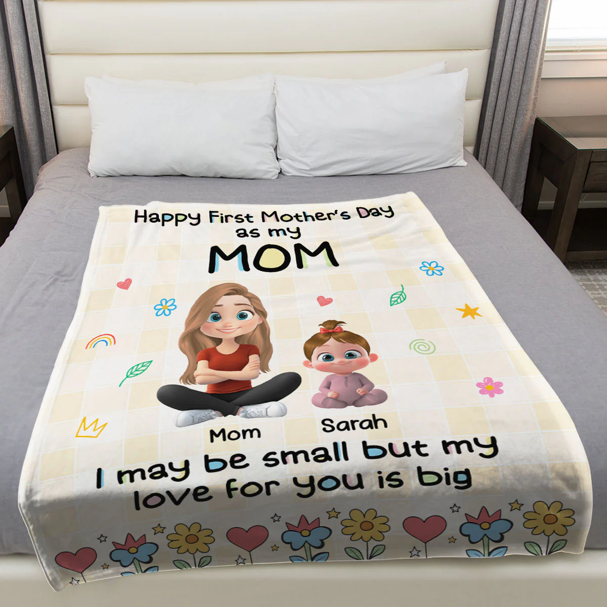Our First Mother Day - Personalized Custom Fleece Blanket - Image 2