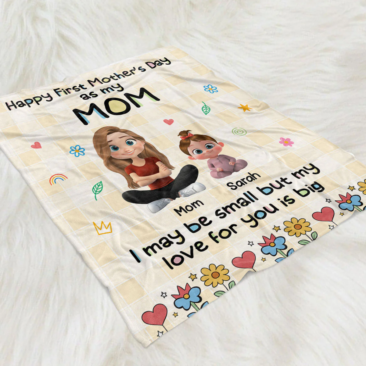 Our First Mother Day - Personalized Custom Fleece Blanket - Image 3