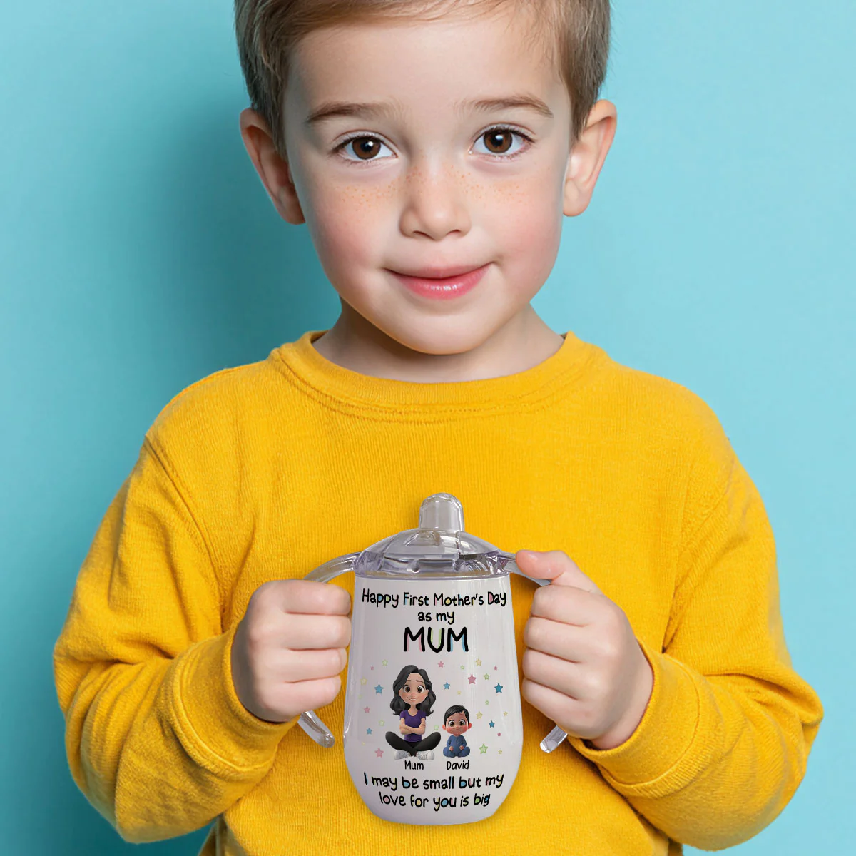 Our First Mother Day - Personalized Custom Sippy Cup With Handles - Image 5