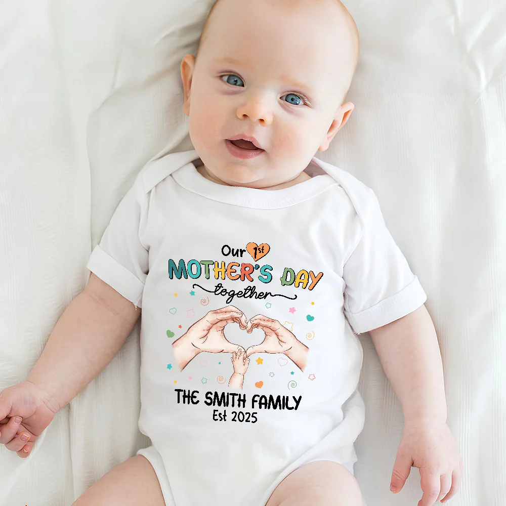 Our First Mother Day Together - Personalized Custom T-shirt And Onesie - Image 13