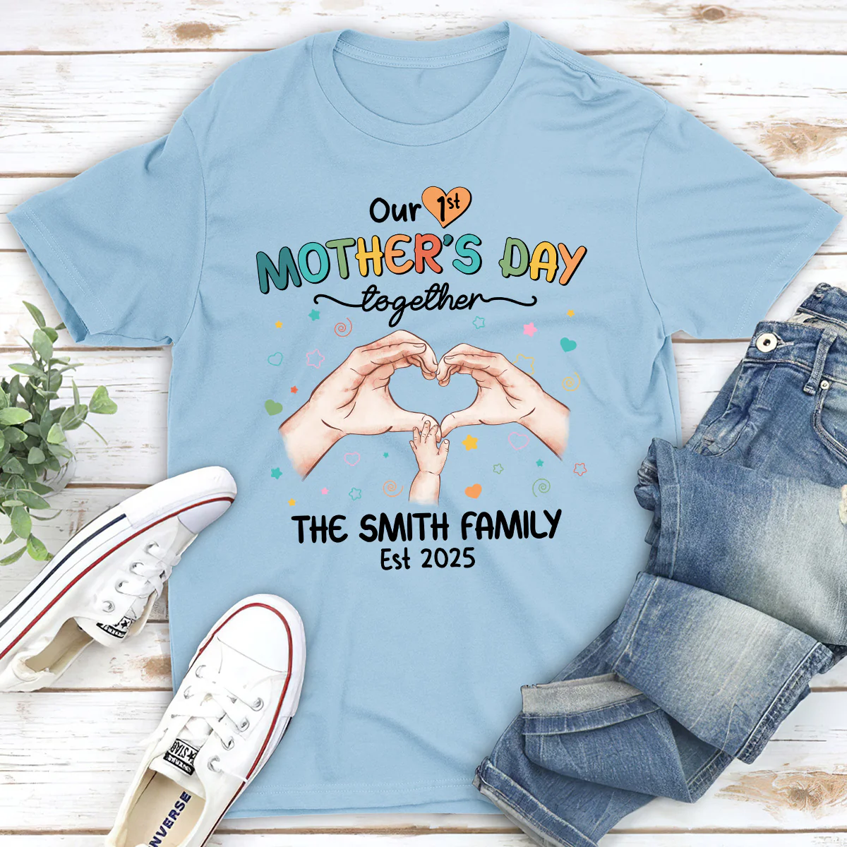 Our First Mother Day Together - Personalized Custom T-shirt And Onesie - Image 5
