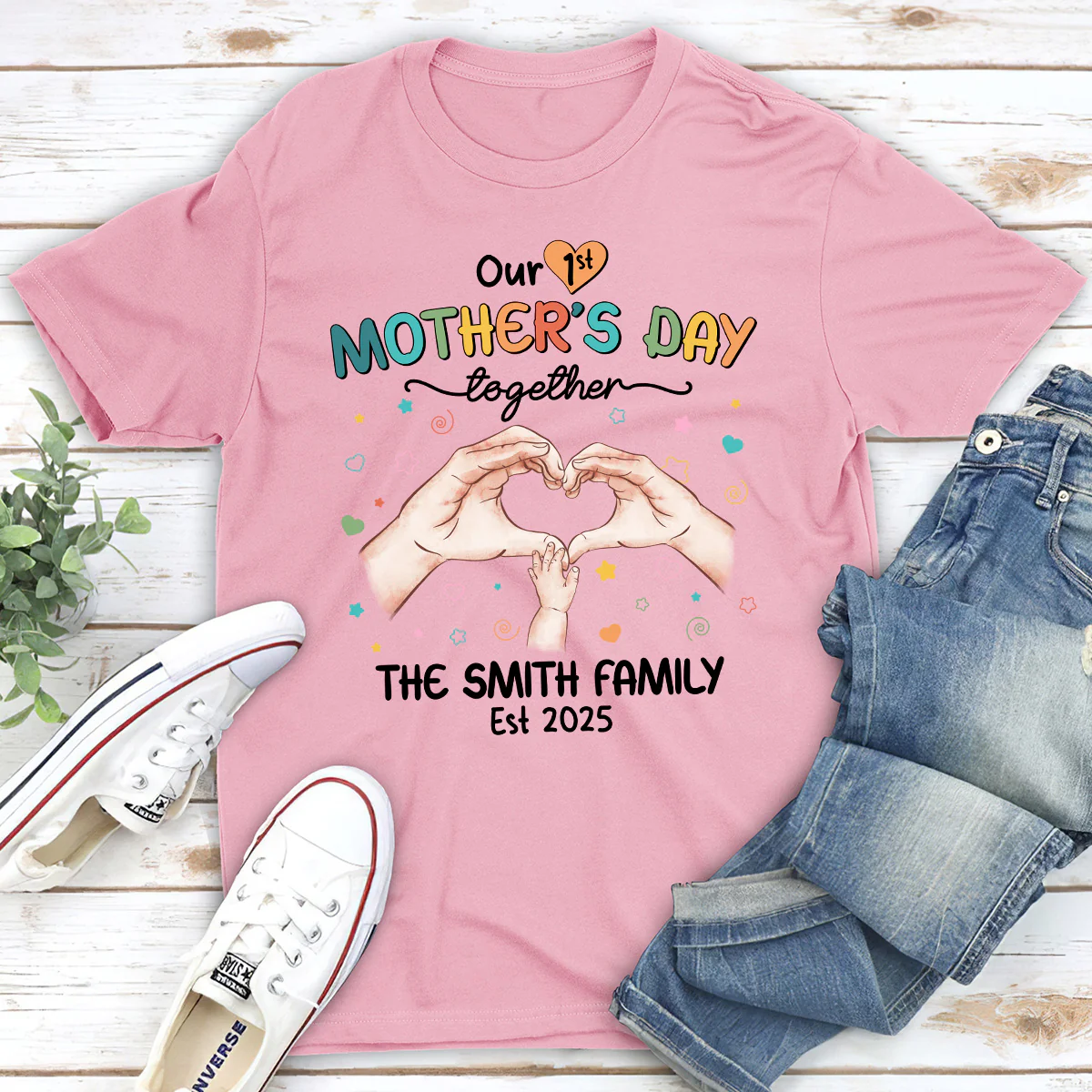 Our First Mother Day Together - Personalized Custom T-shirt And Onesie - Image 6