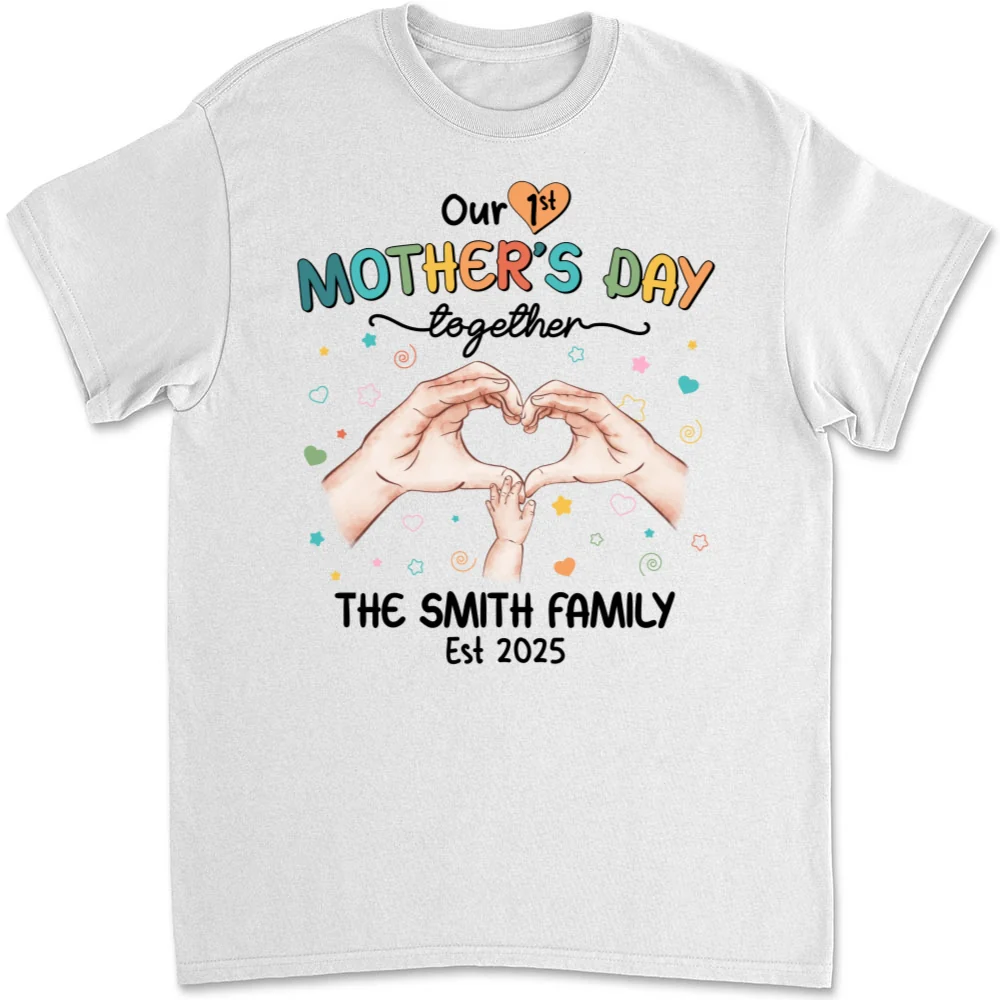 Our First Mother Day Together - Personalized Custom T-shirt And Onesie - Image 7