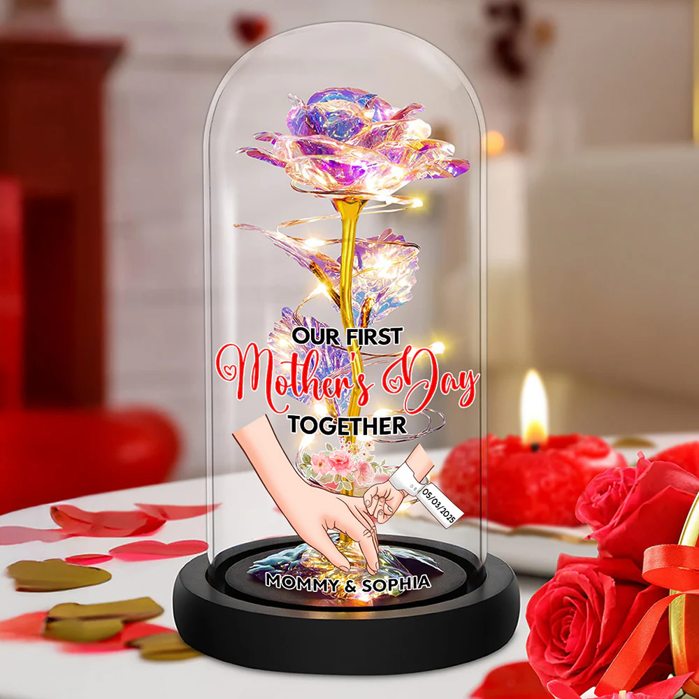 Our First Mother's Day Together - Personalized Custom Sparkly Rose - Image 2