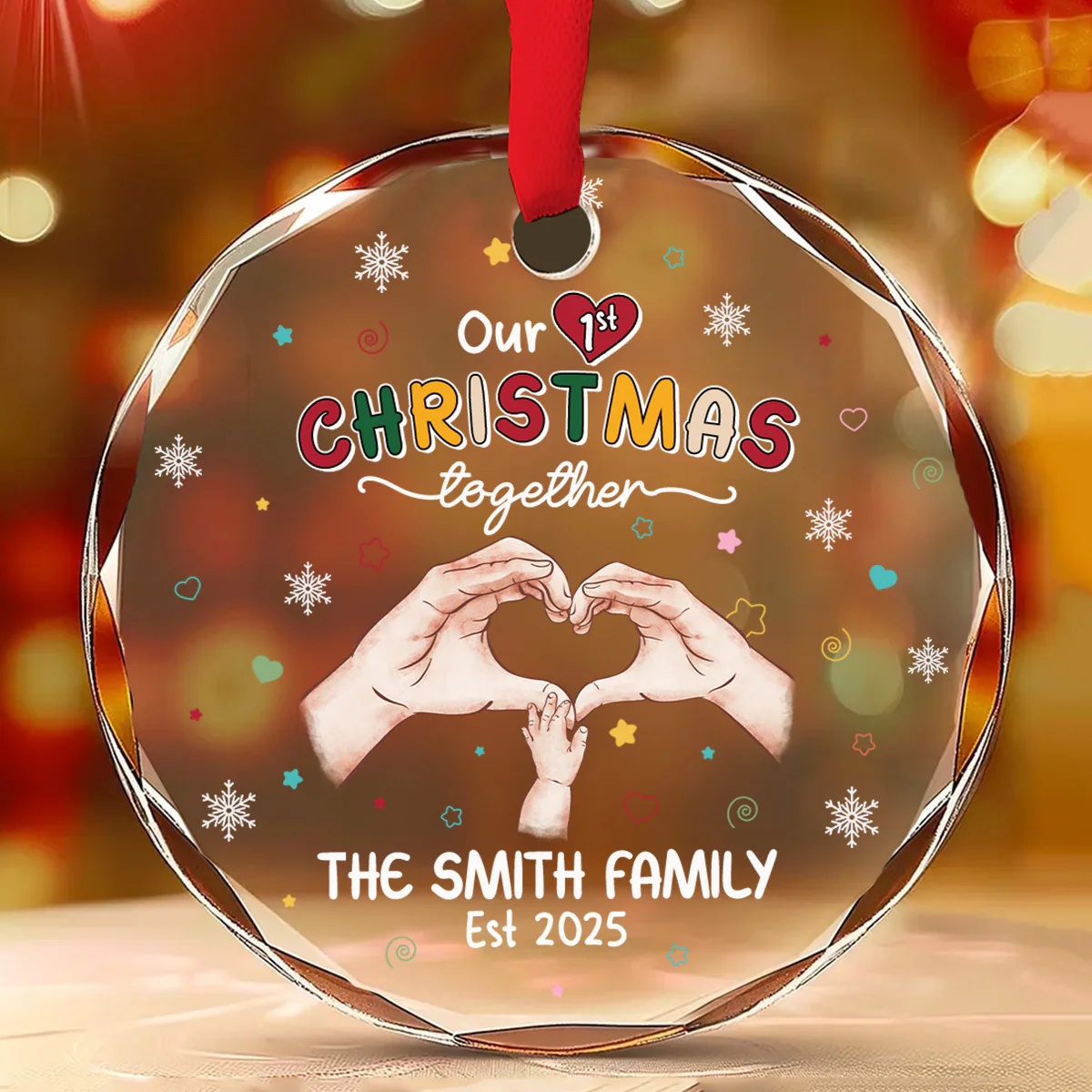 Our First Season - Personalized Custom Glass Ornament - Image 2