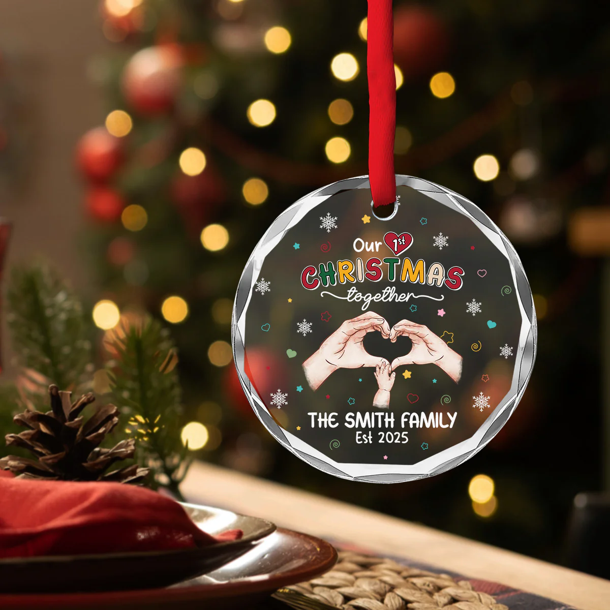 Our First Season - Personalized Custom Glass Ornament - Image 4