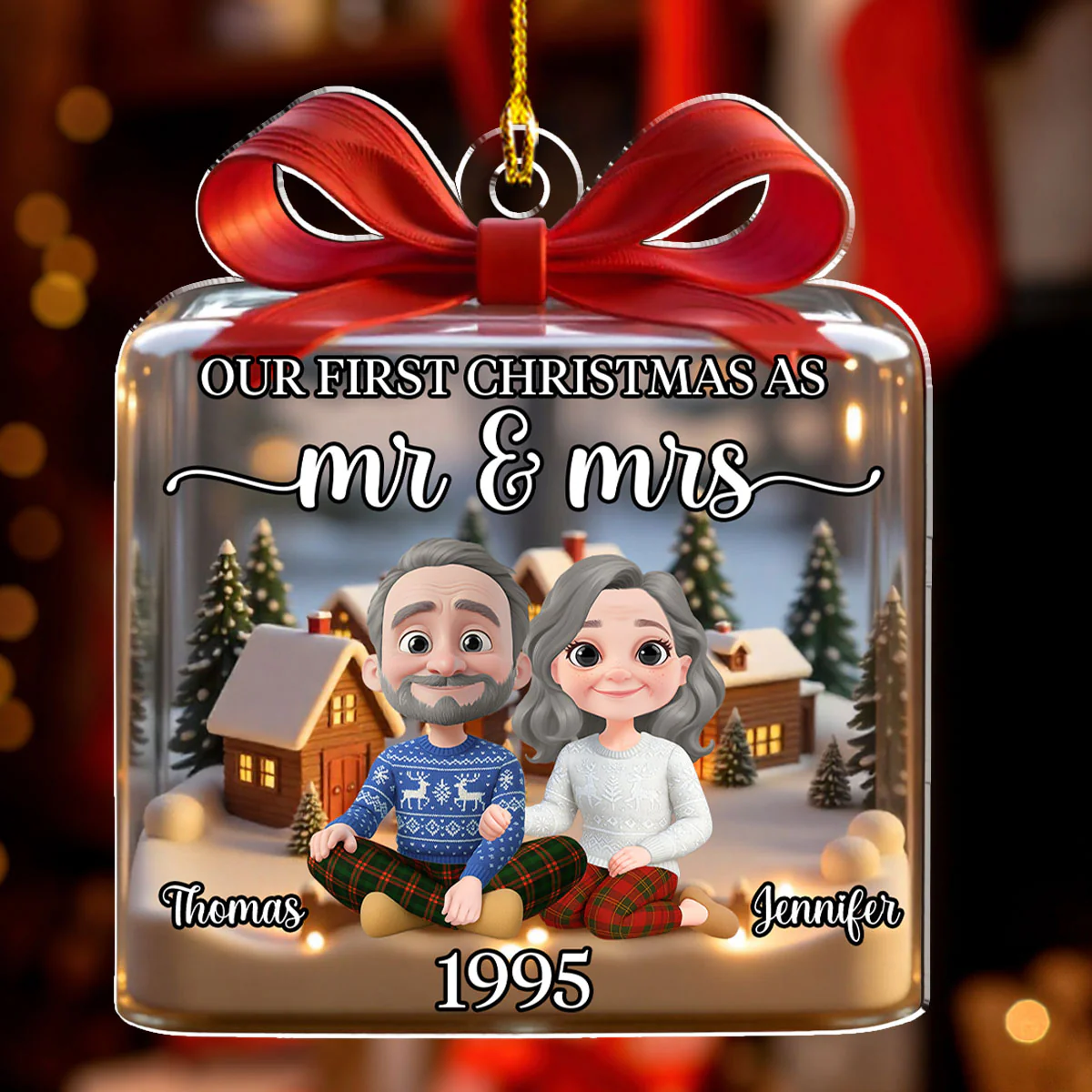 Our First Time Together - Personalized Custom 3D Effect Acrylic Ornament - Image 2