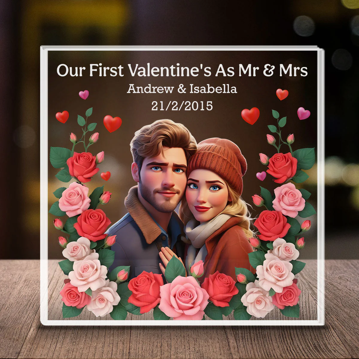 Our First Valentines Day - Personalized Custom Acrylic Plaque - Image 2