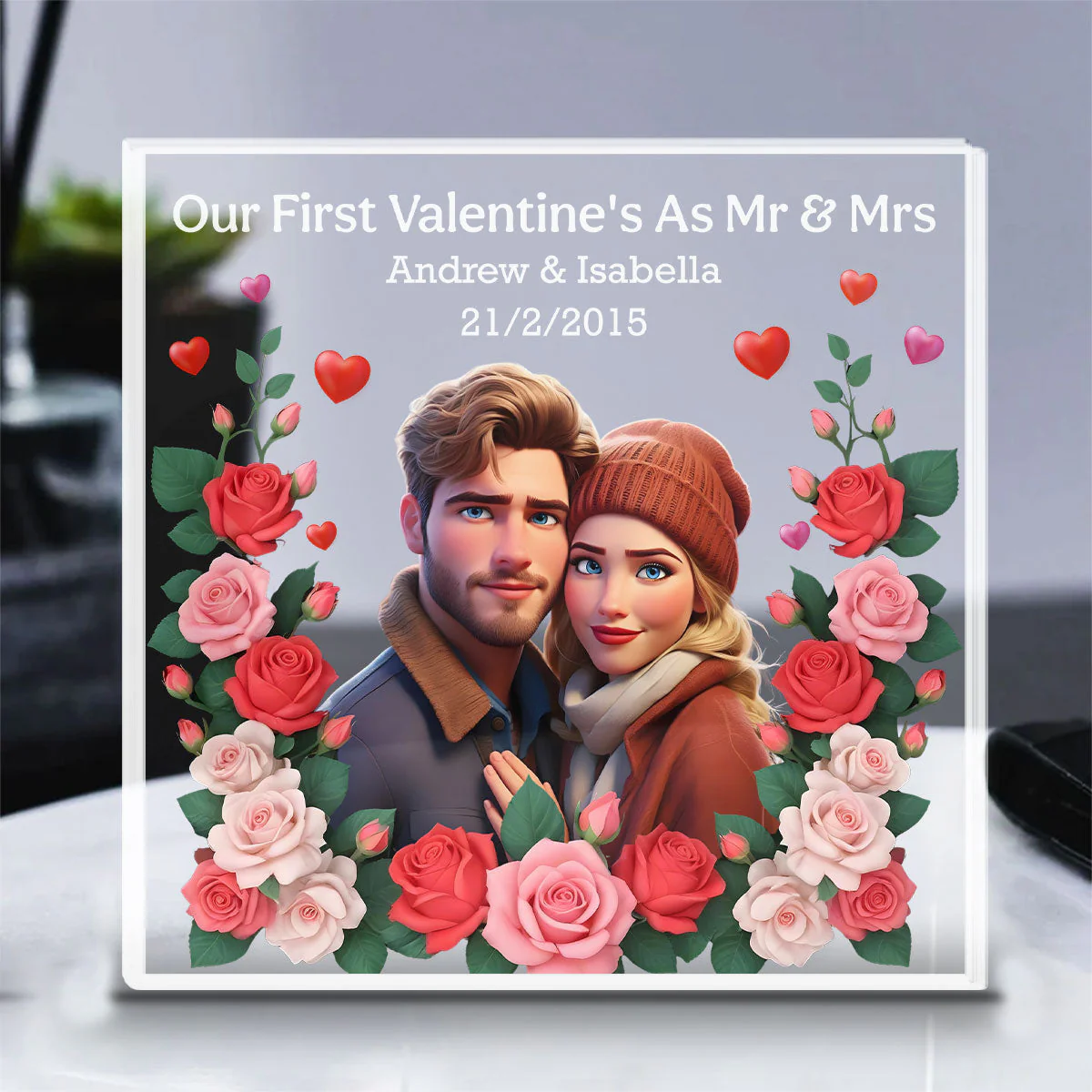 Our First Valentines Day - Personalized Custom Acrylic Plaque - Image 7