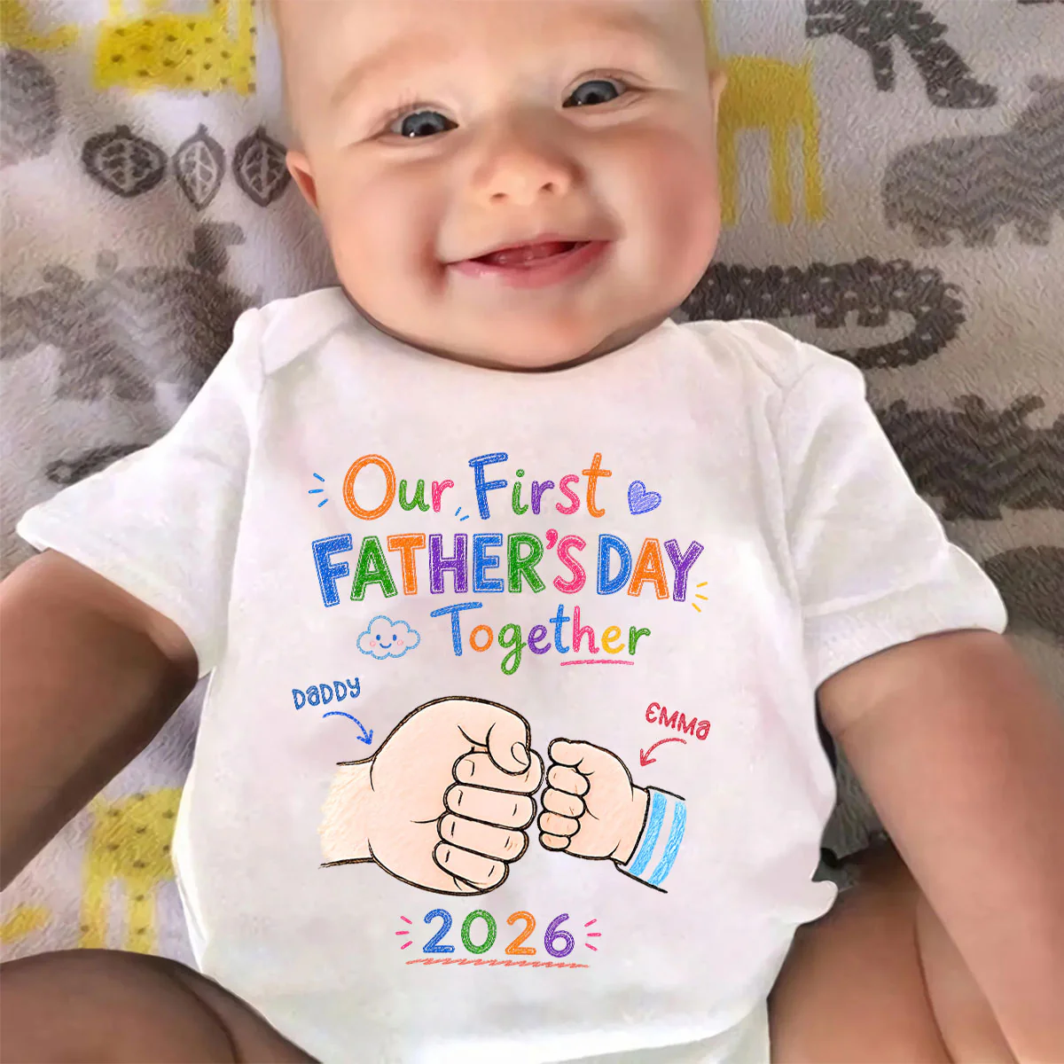 Our First Year - Personalized Custom Baby Onesie - Image 2