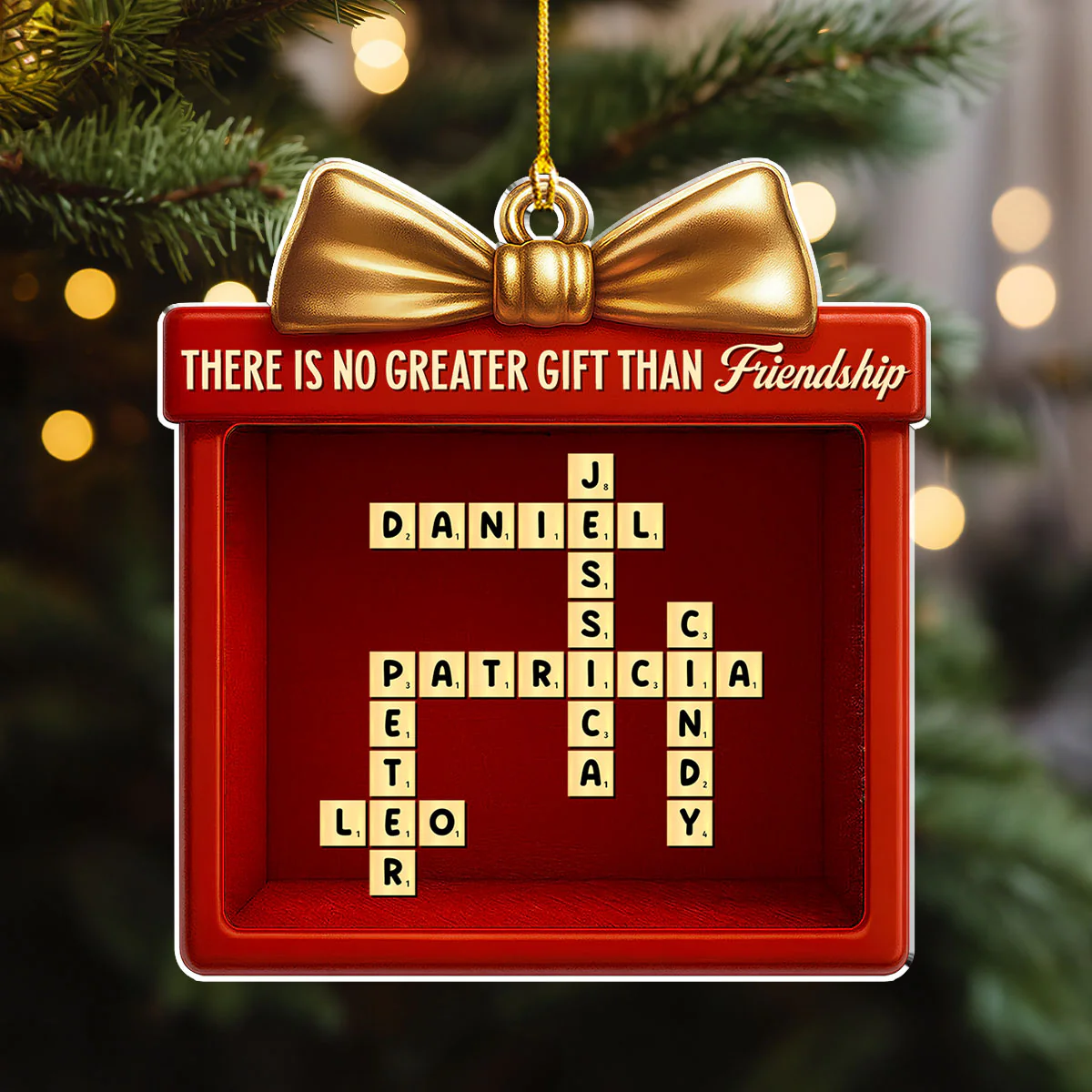 Our Friendship Is A Gift - Personalized Custom Acrylic Ornament