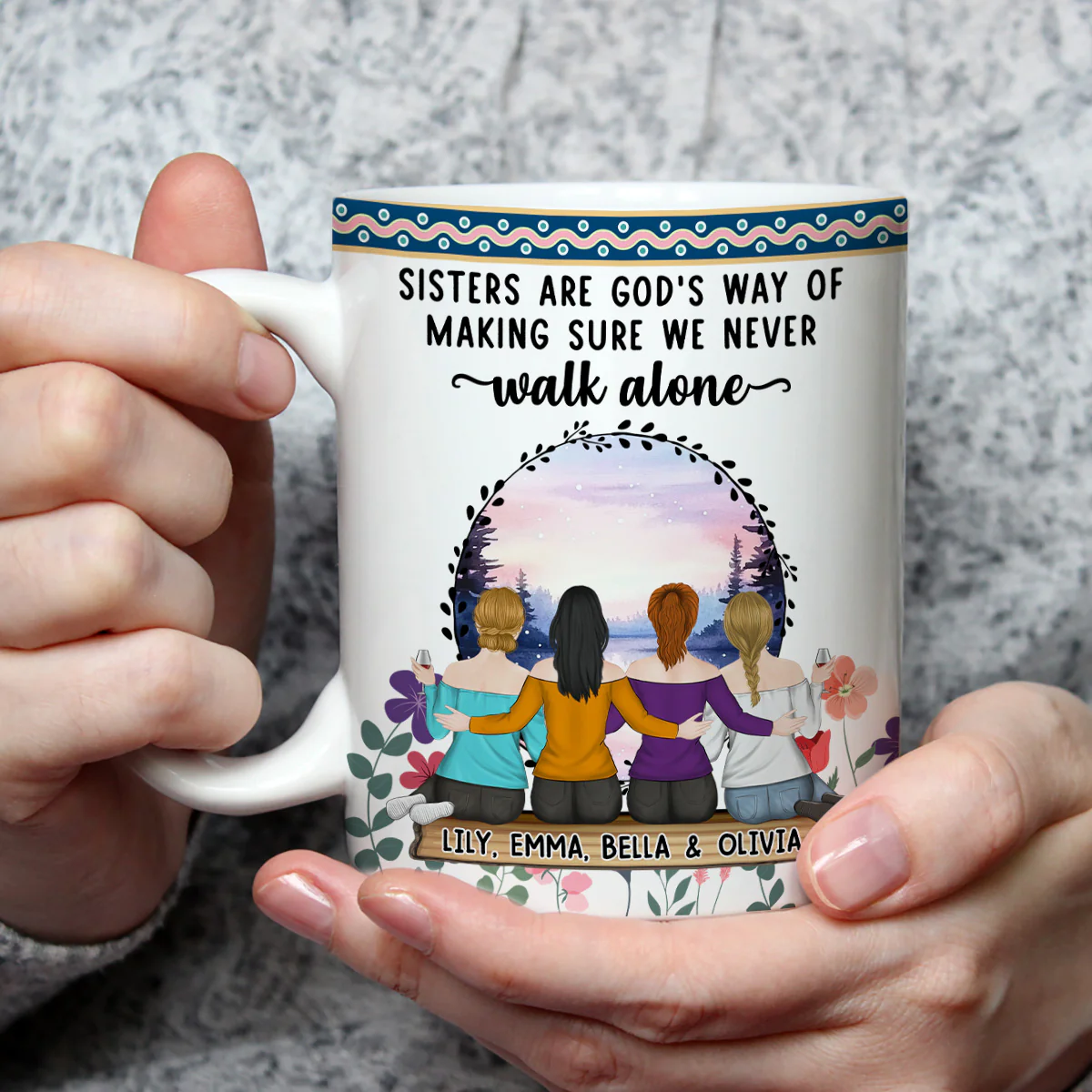 Our Friendship Is A Treasure I Cherish - Personalized Custom Coffee Mug - Image 4