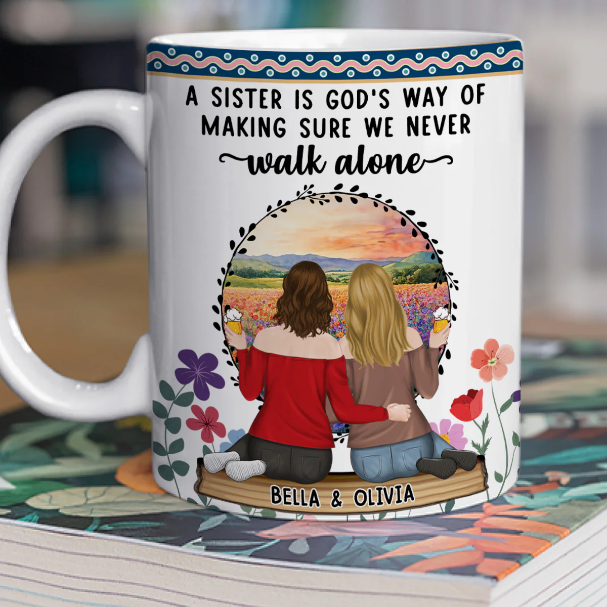 Our Friendship Is A Treasure I Cherish - Personalized Custom Coffee Mug - Image 5