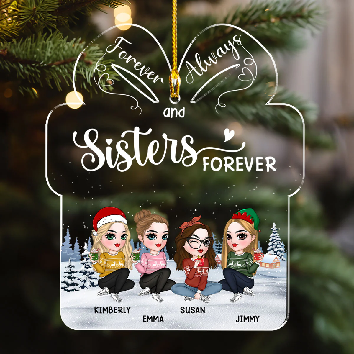Our Friendship Is A True Blessing To Me - Personalized Custom Acrylic Ornament - Image 2