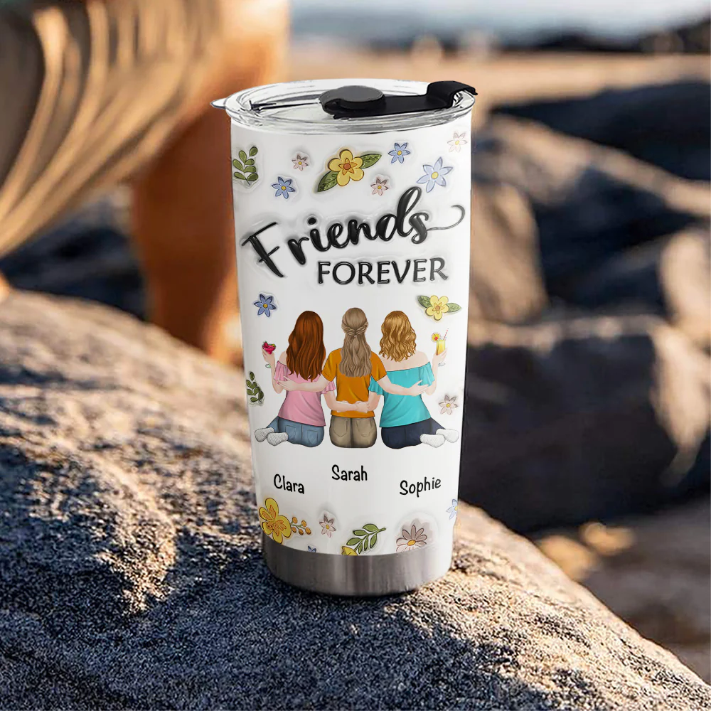 Our Friendship Is Endless - Personalized Custom 3D Inflated Effect Tumbler - Image 5