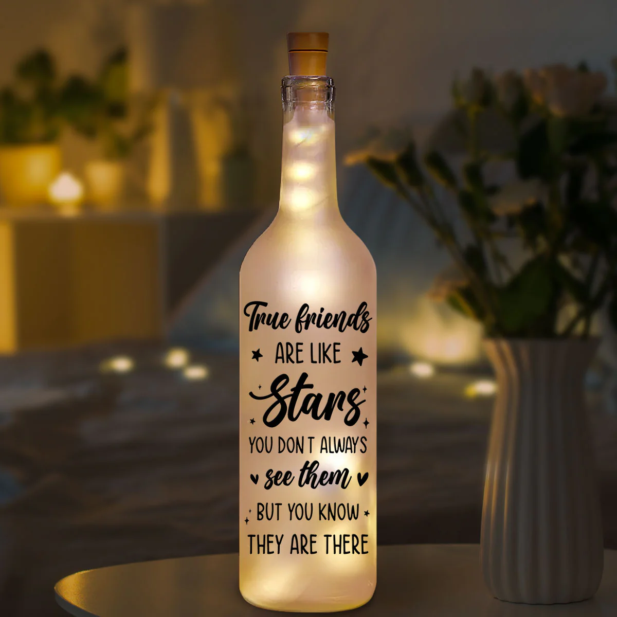 Our Friendship Like Star - Personalized Custom Bottle Lamp - Image 4