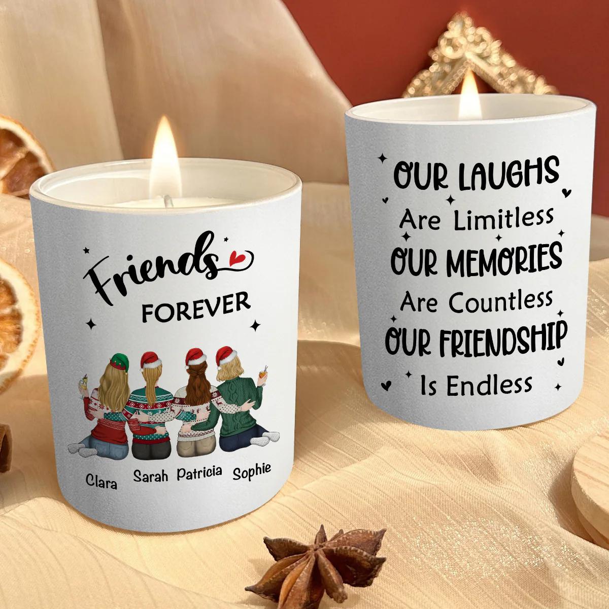 Our Friendship Is Endless - Personalized Custom Candle - Image 3