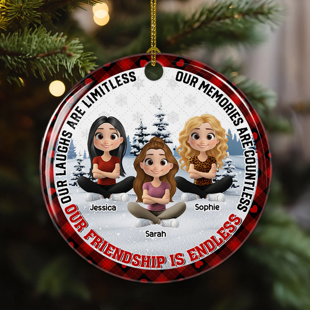 Our Friendship Is Endless Ver New - Personalized Custom Ceramic Ornament - Image 2